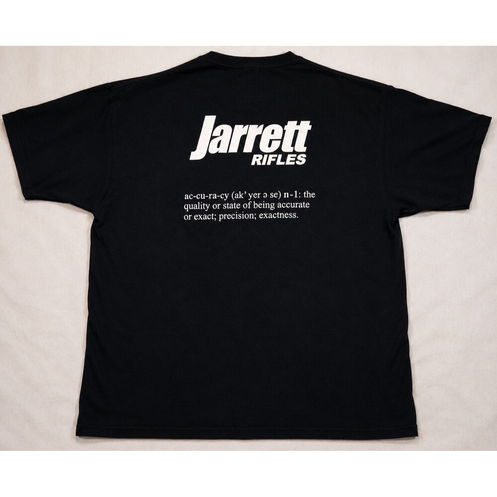 Jarrett Rifles T Shirt Mens XL Black Double Sided Hunting Shooting Graphic